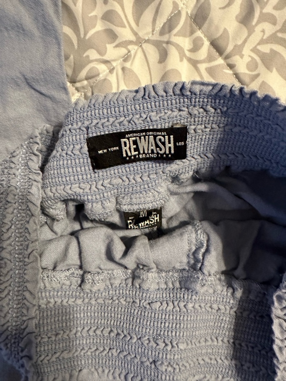 Rewash Light Blue Drawstring Cargo Jogger Pants - Picture 3 of 4